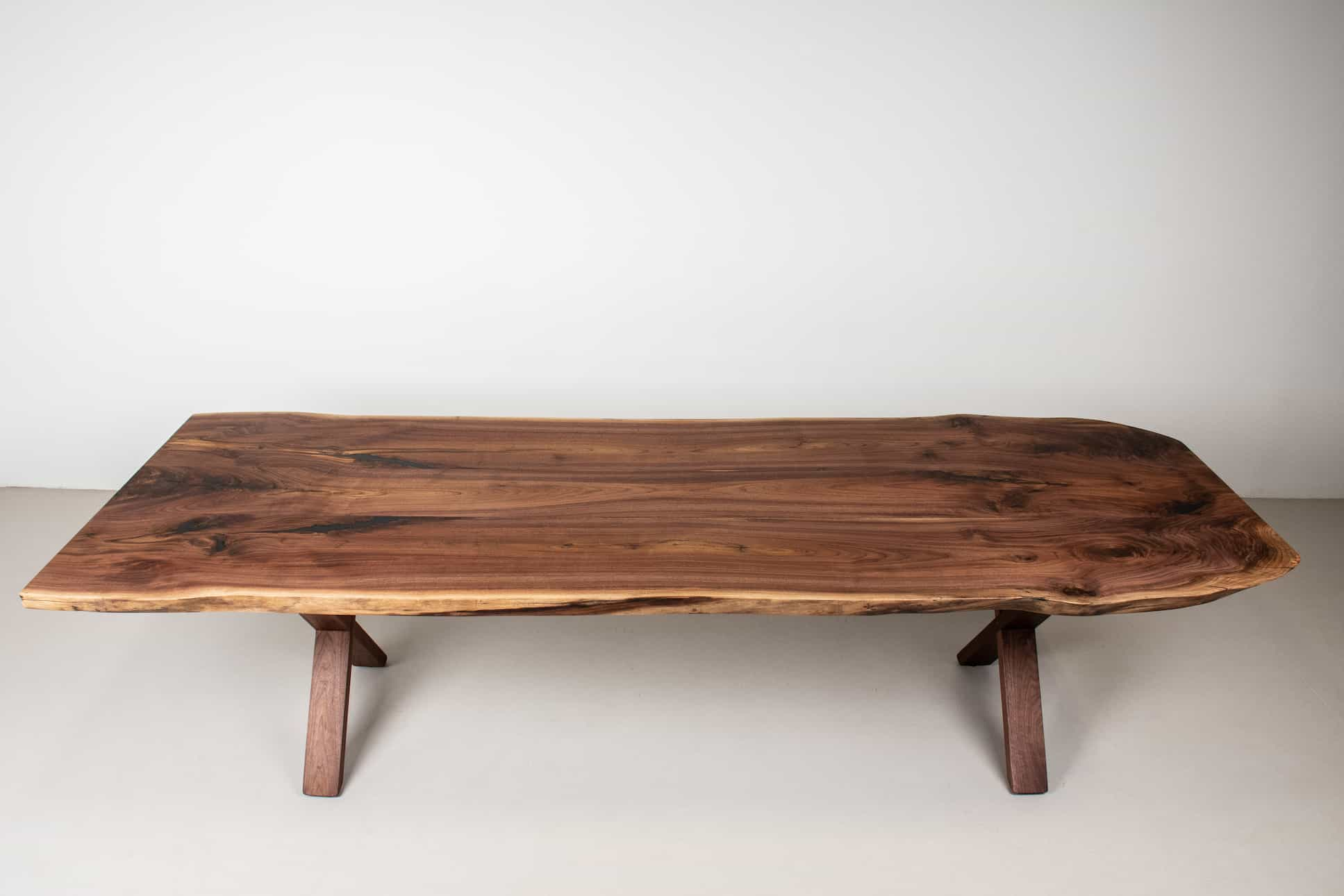 bookmatched live edge walnut table