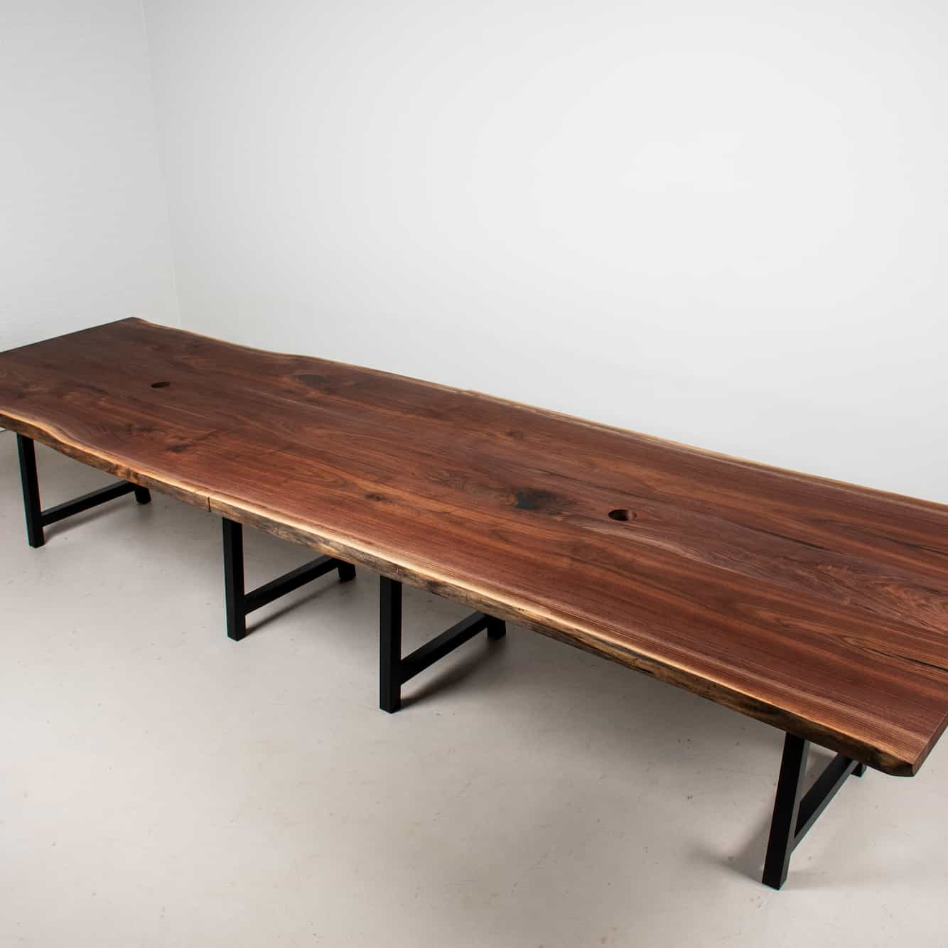 live edge walnut conference table 