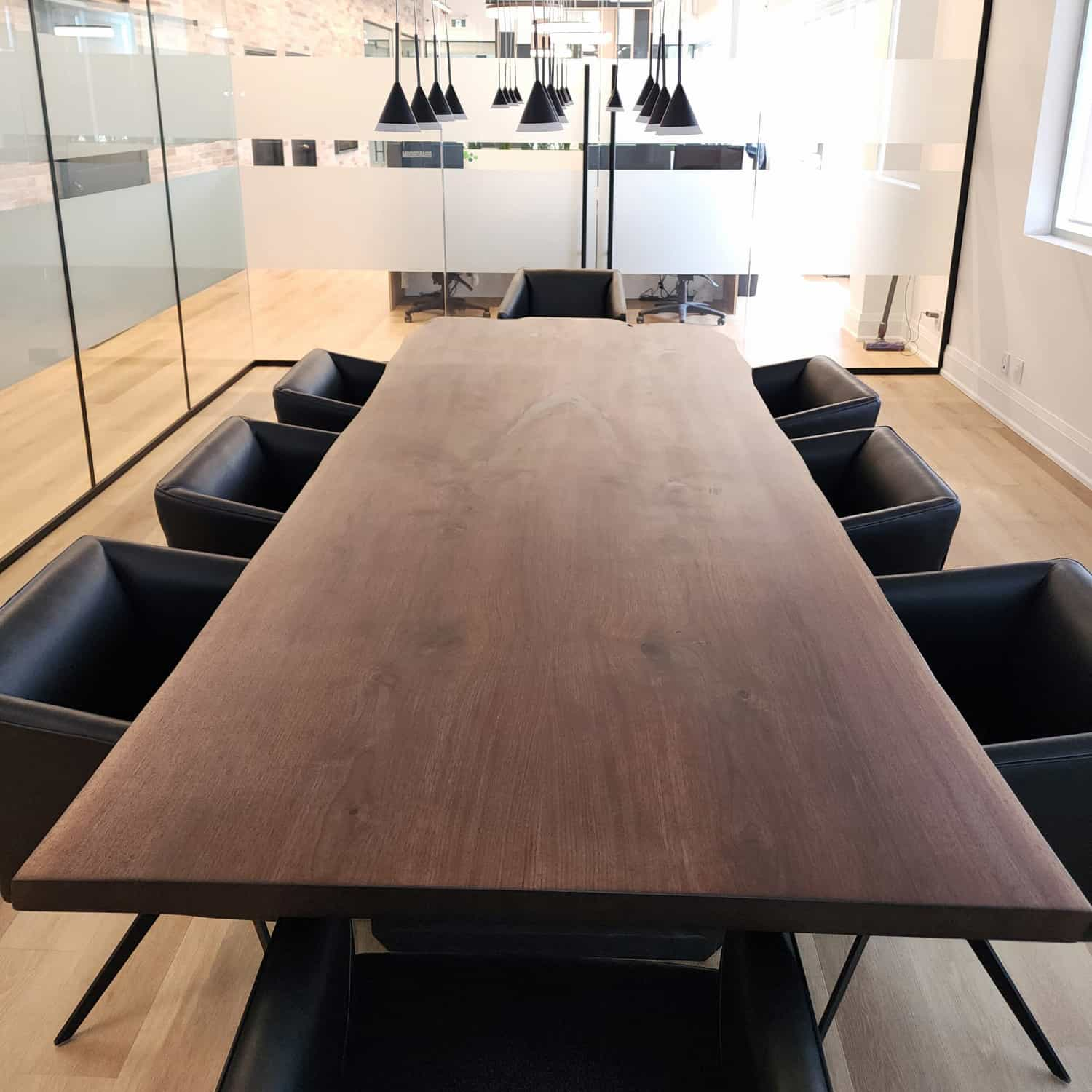 live edge walnut conference room table