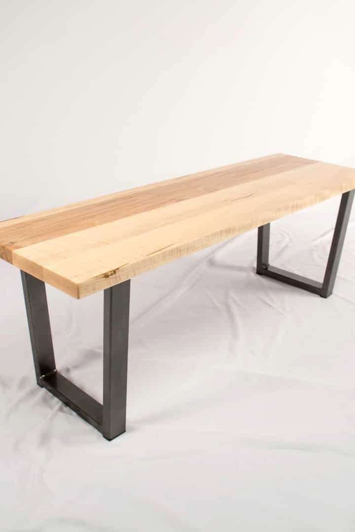 natural maple dining bench