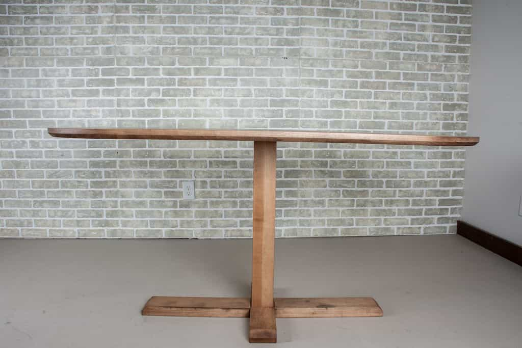 maple table on bistro base