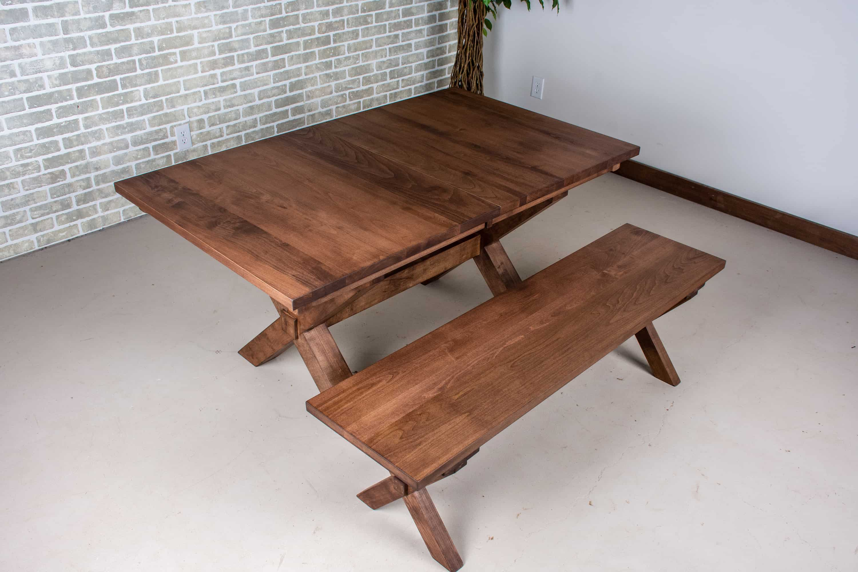 maple table and bench