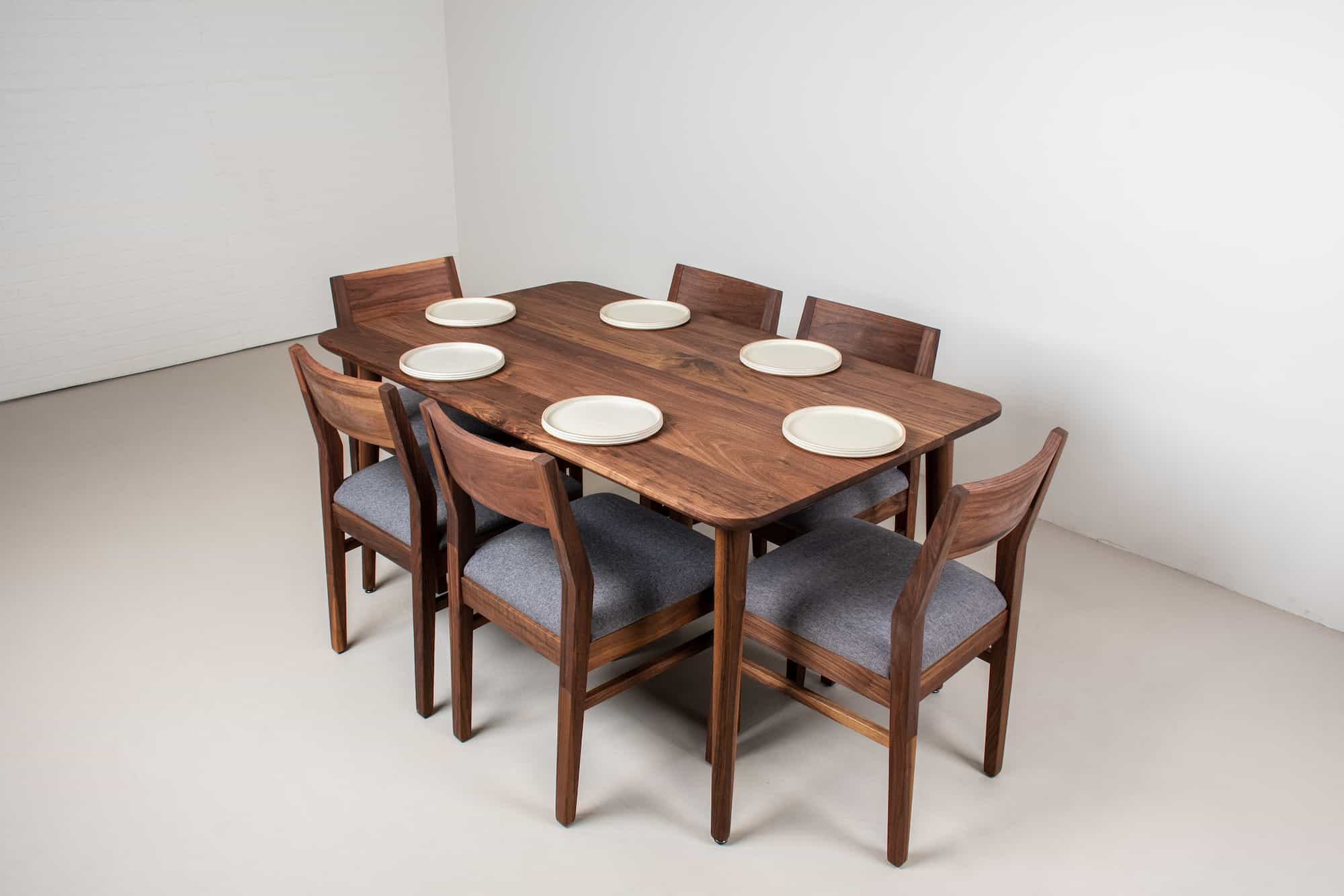 midcentury modern dining table and chairs