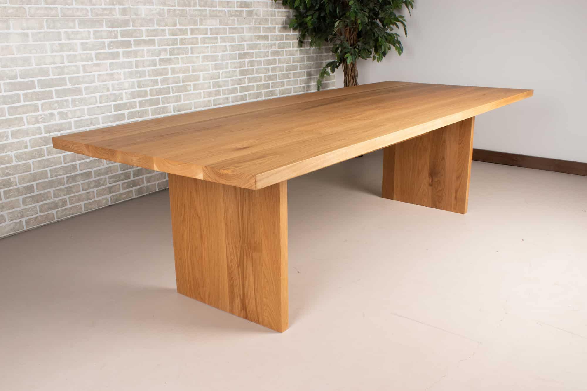 modern oak trestle table