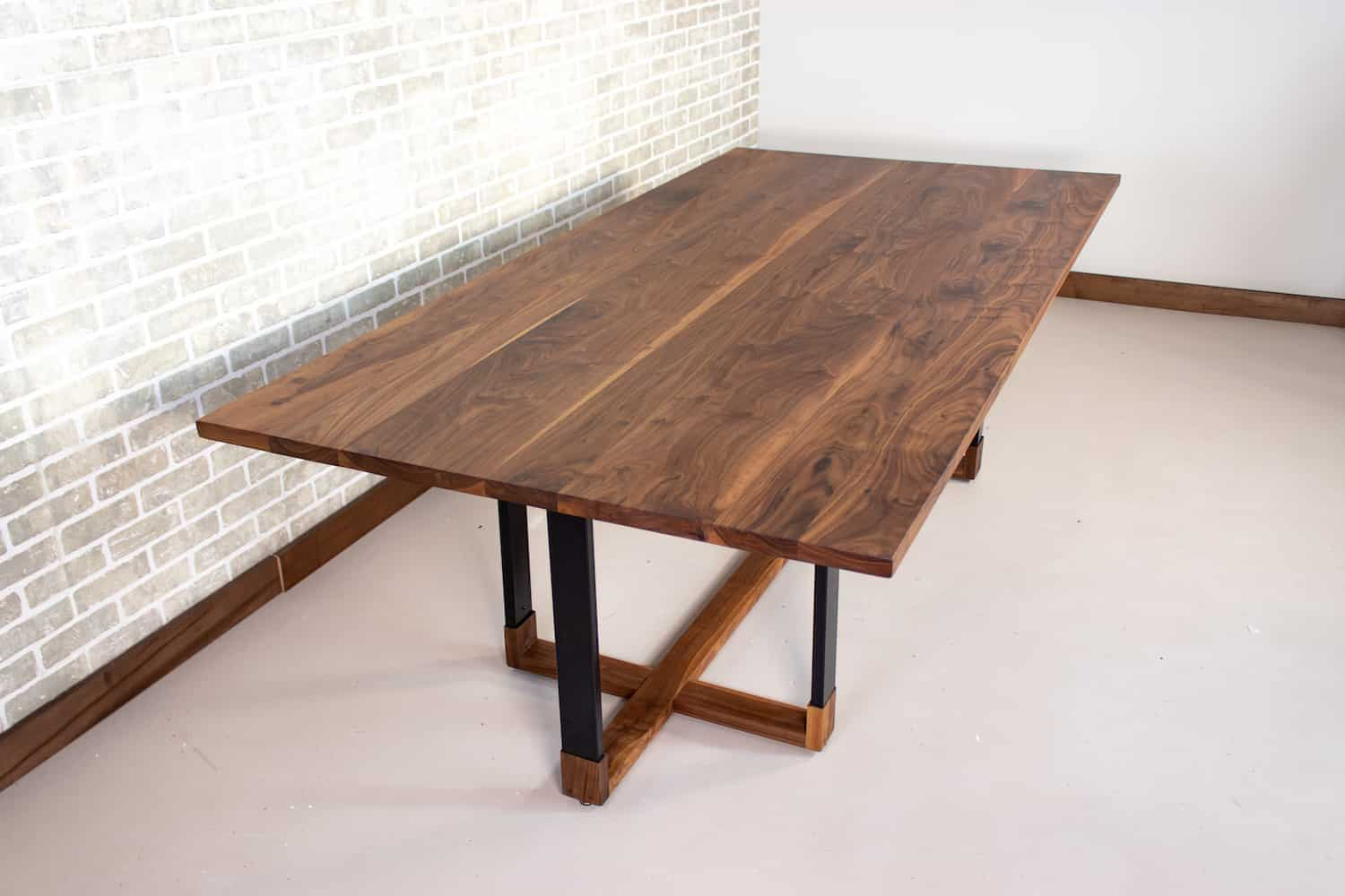 modern walnut harvest table