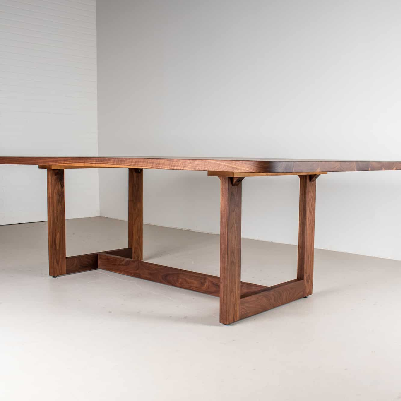 modern walnut trestle table