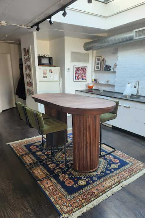 oval walnut table