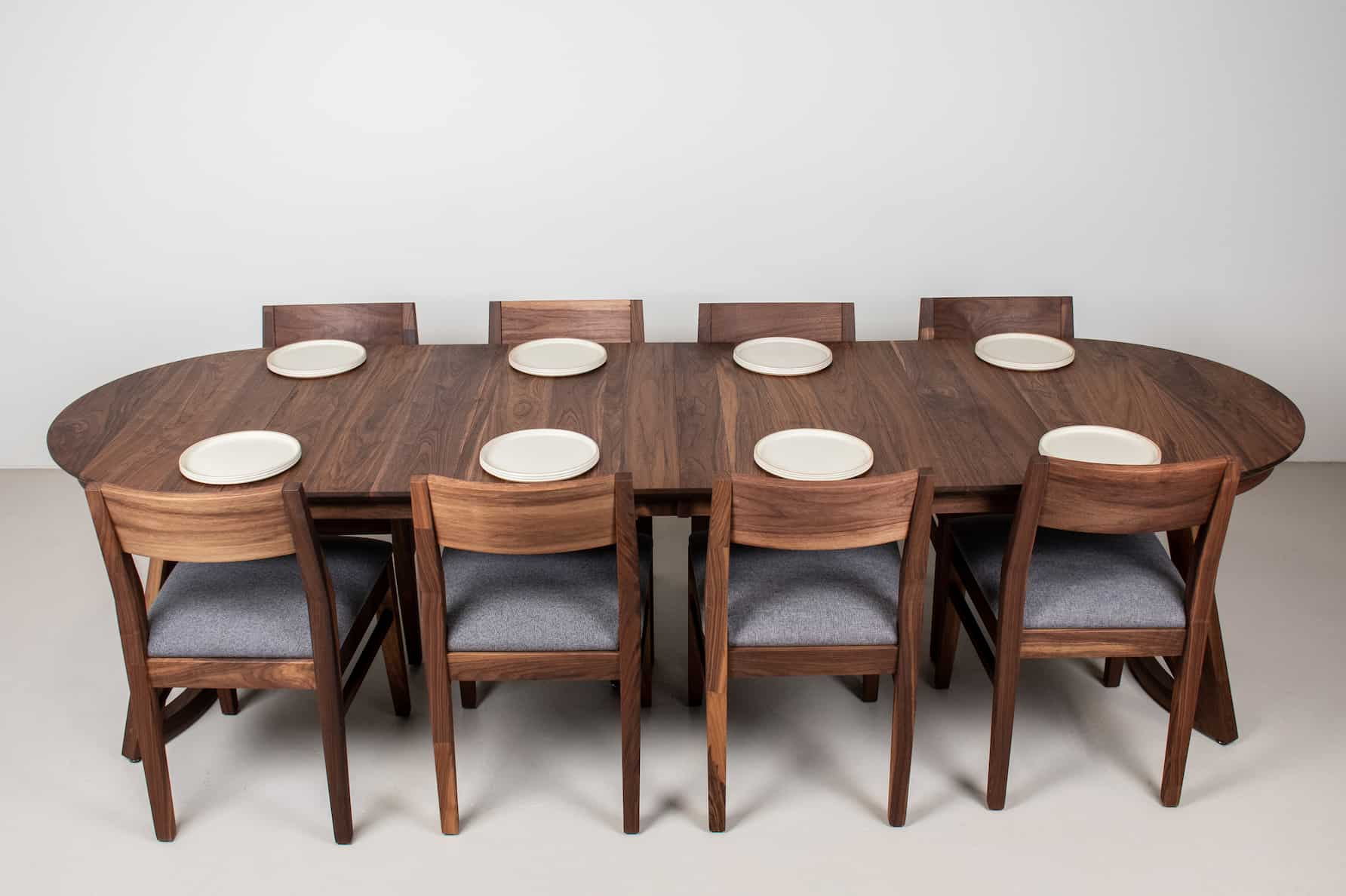 oval dining table and chairs