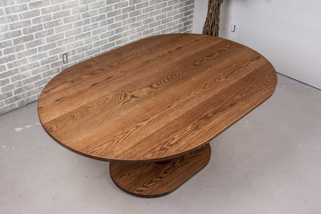 oval oak table in coconut