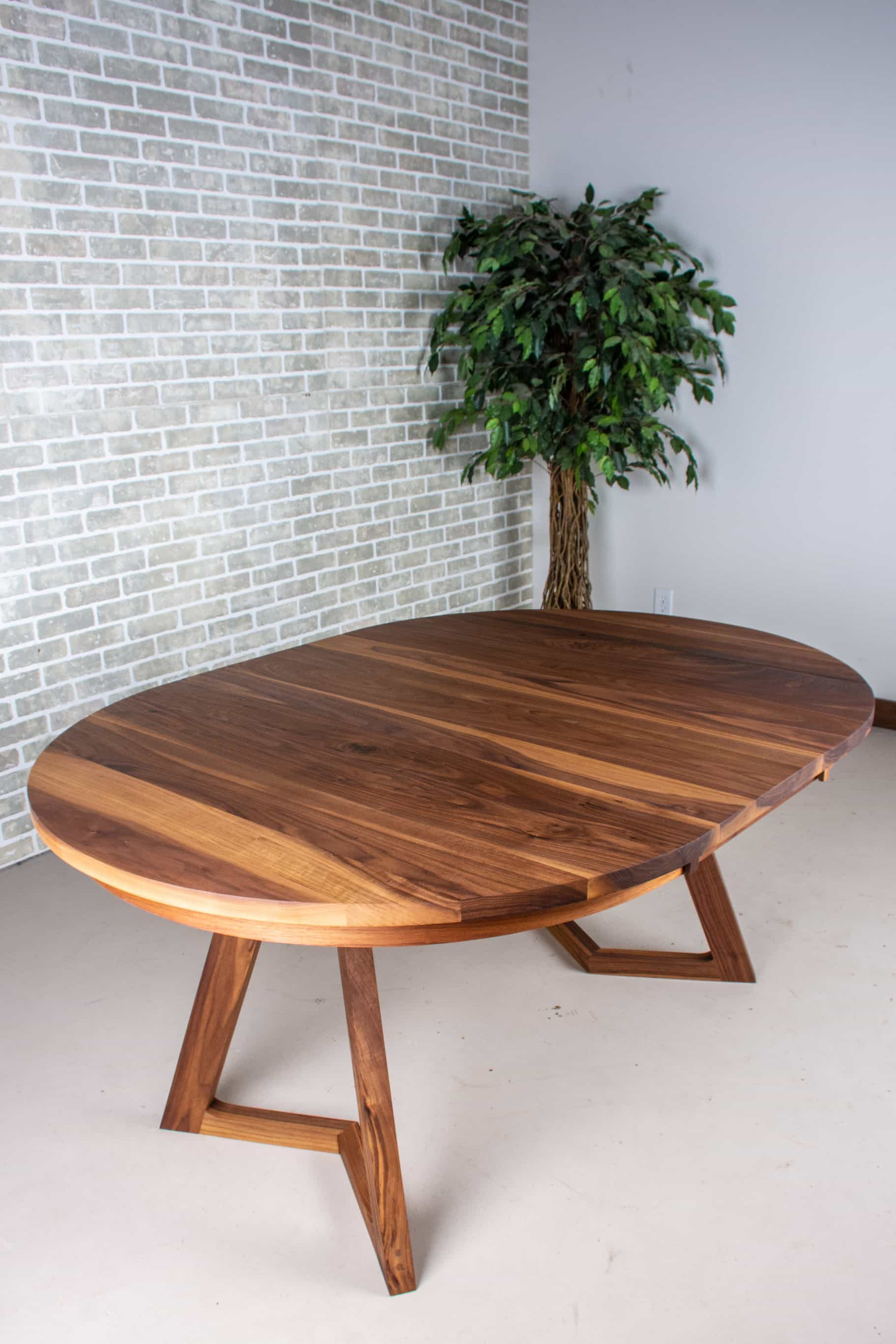 oval walnut dining table