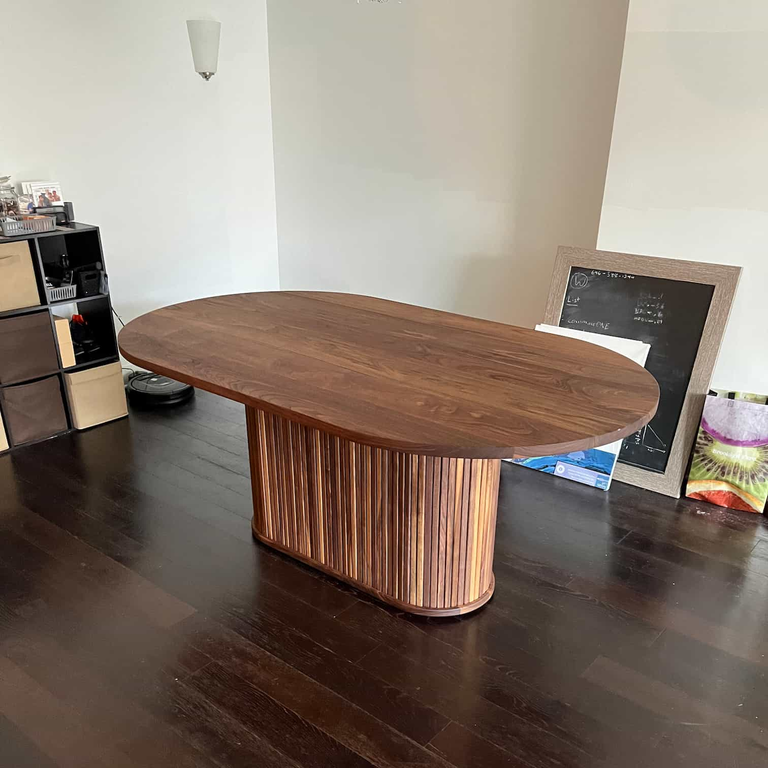 oval walnut table