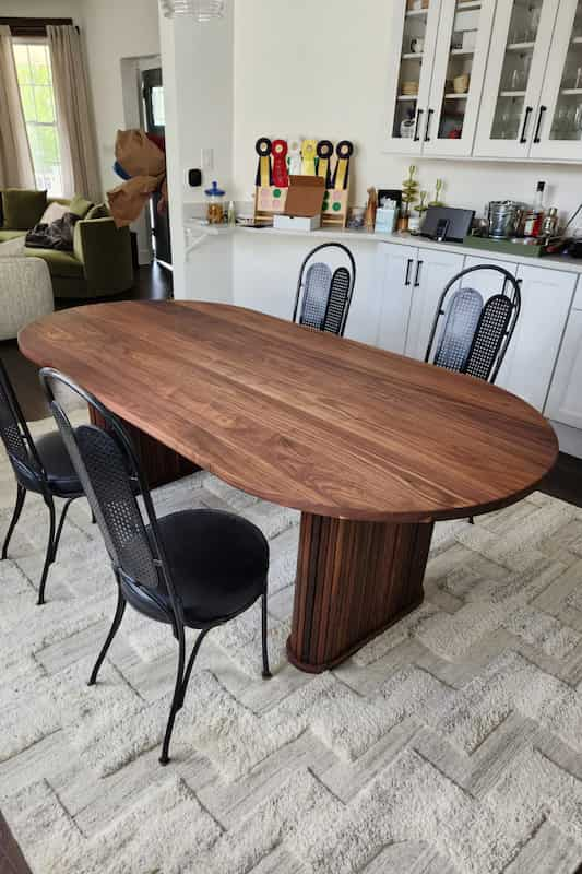 oval walnut table