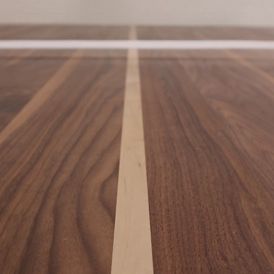 video of a custom wood ping pong table