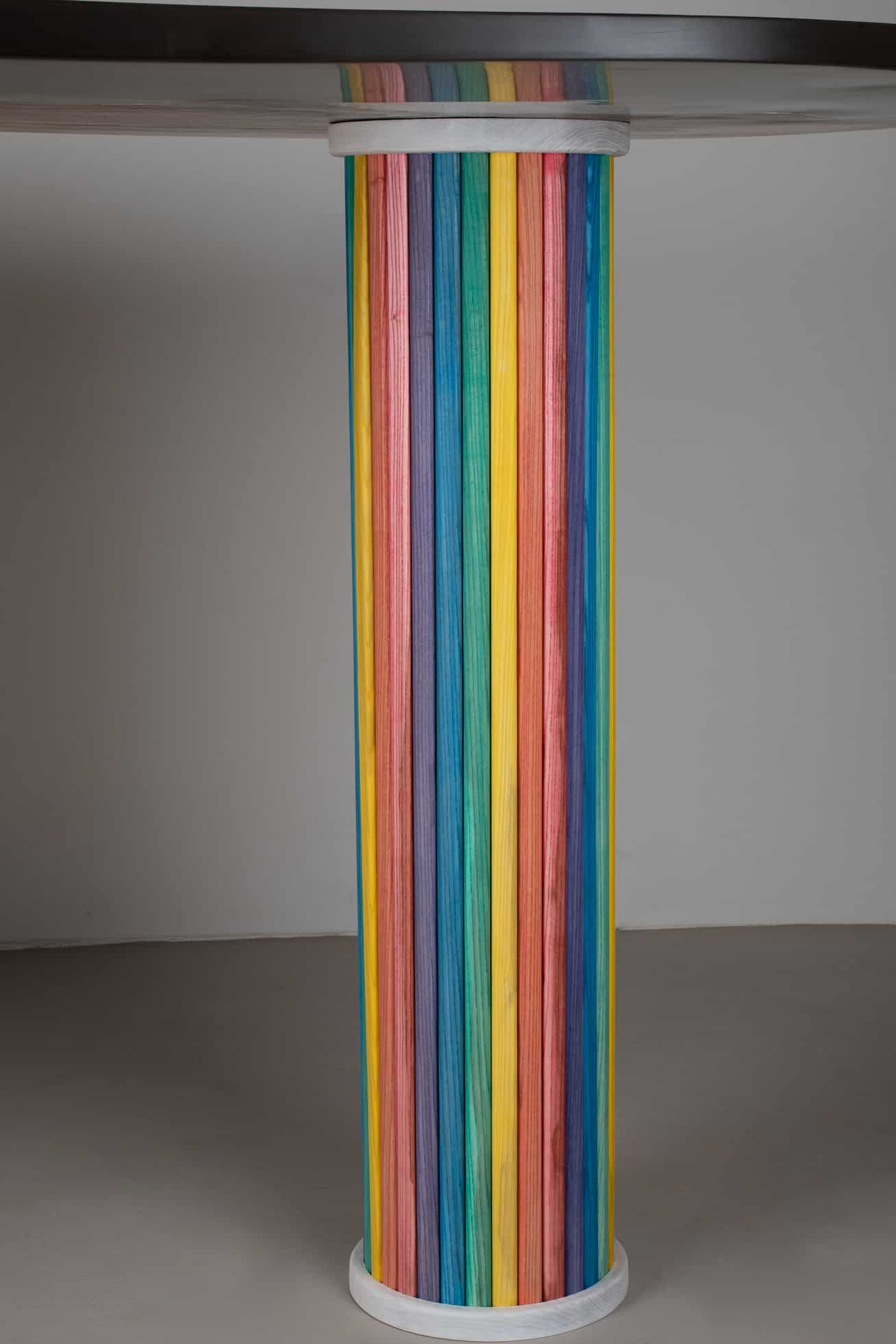 rainbow pedestal table