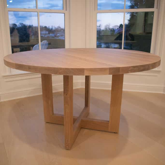 round oak pedestal table