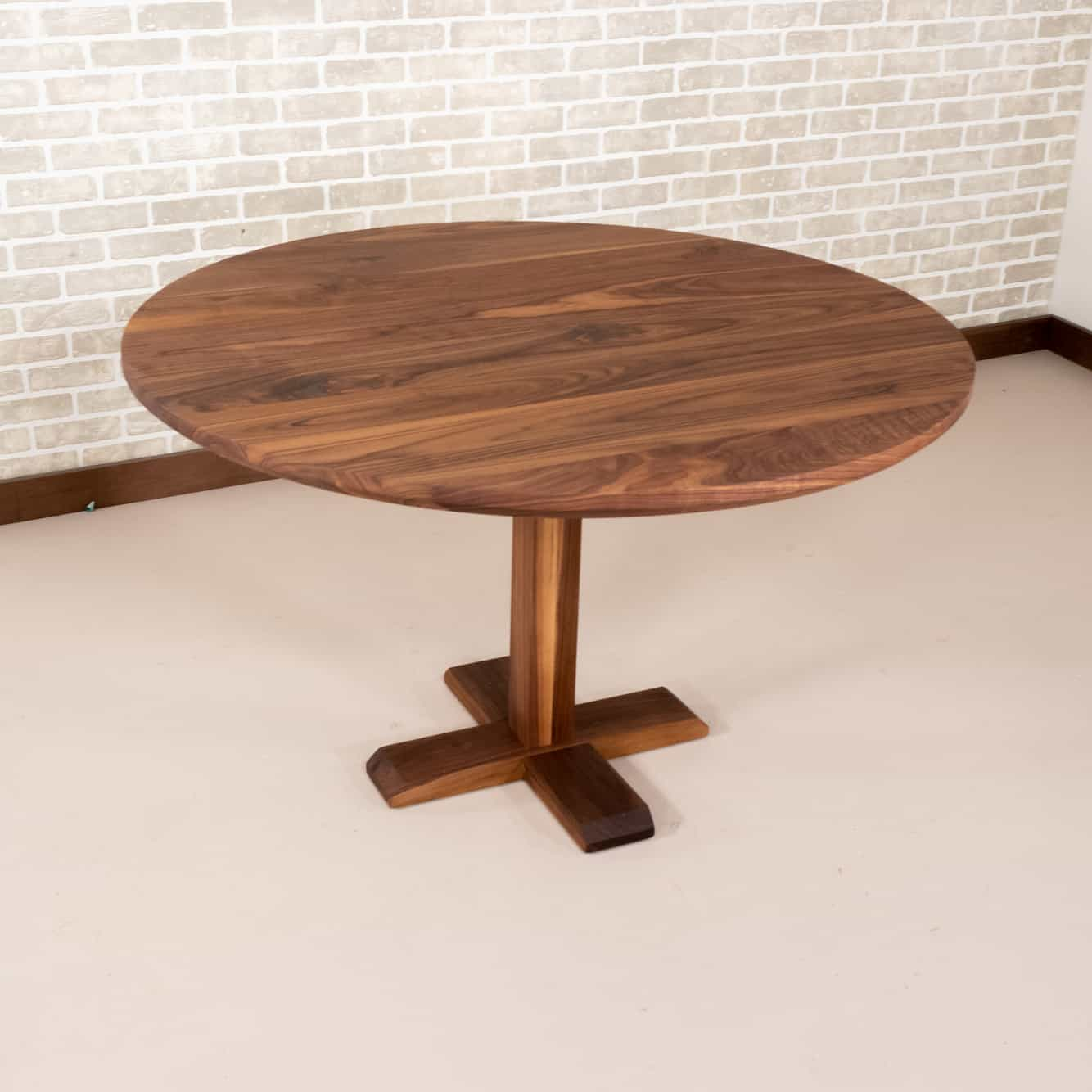 round walnut cafe table