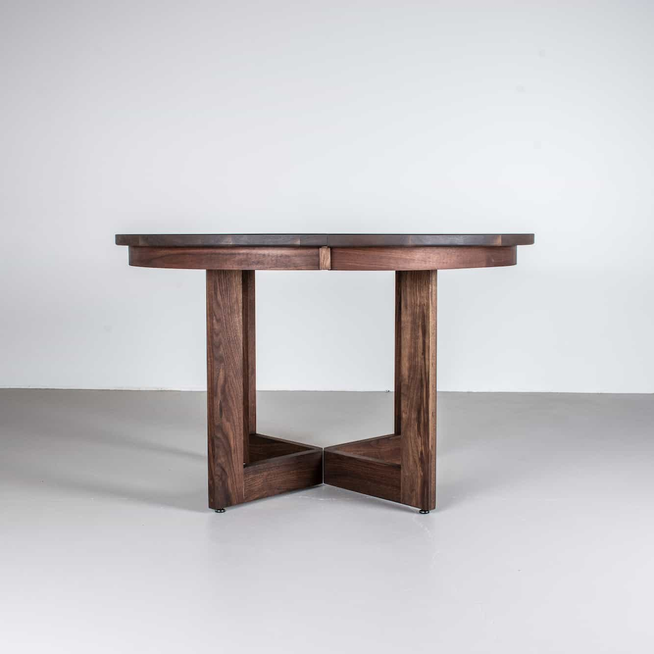 round walnut extension table