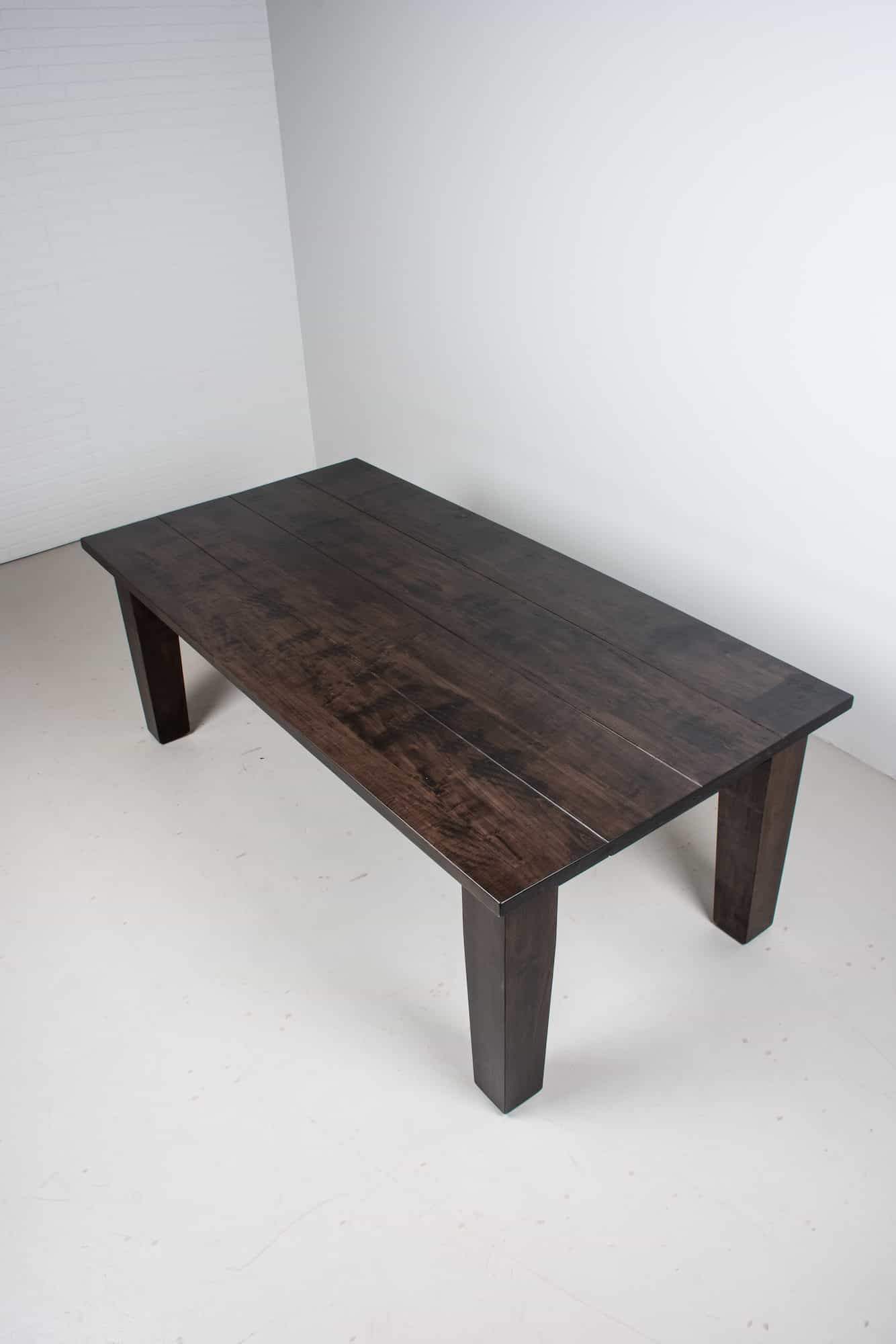 rustic maple table with mocha finish