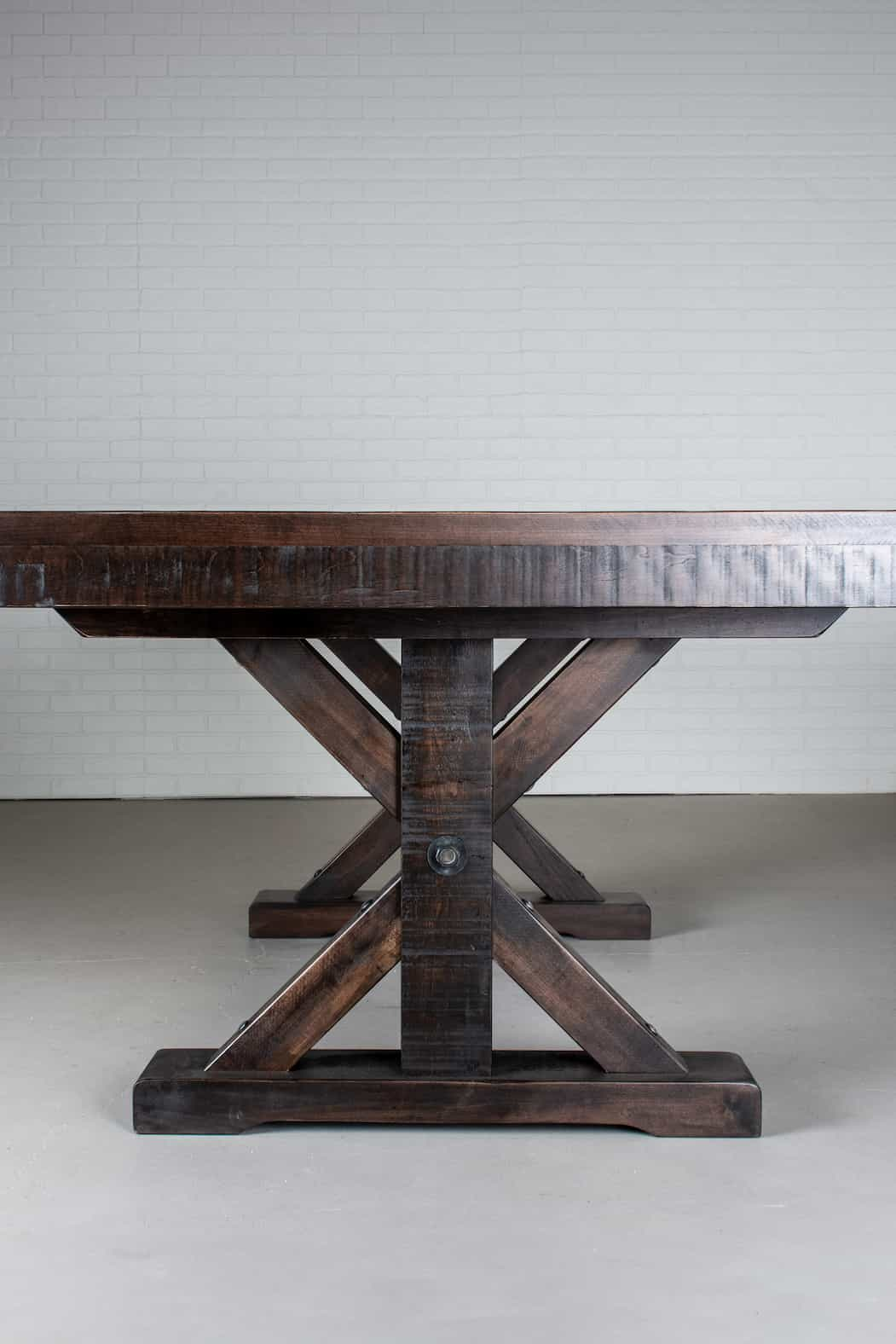 rustic maple table on powell base