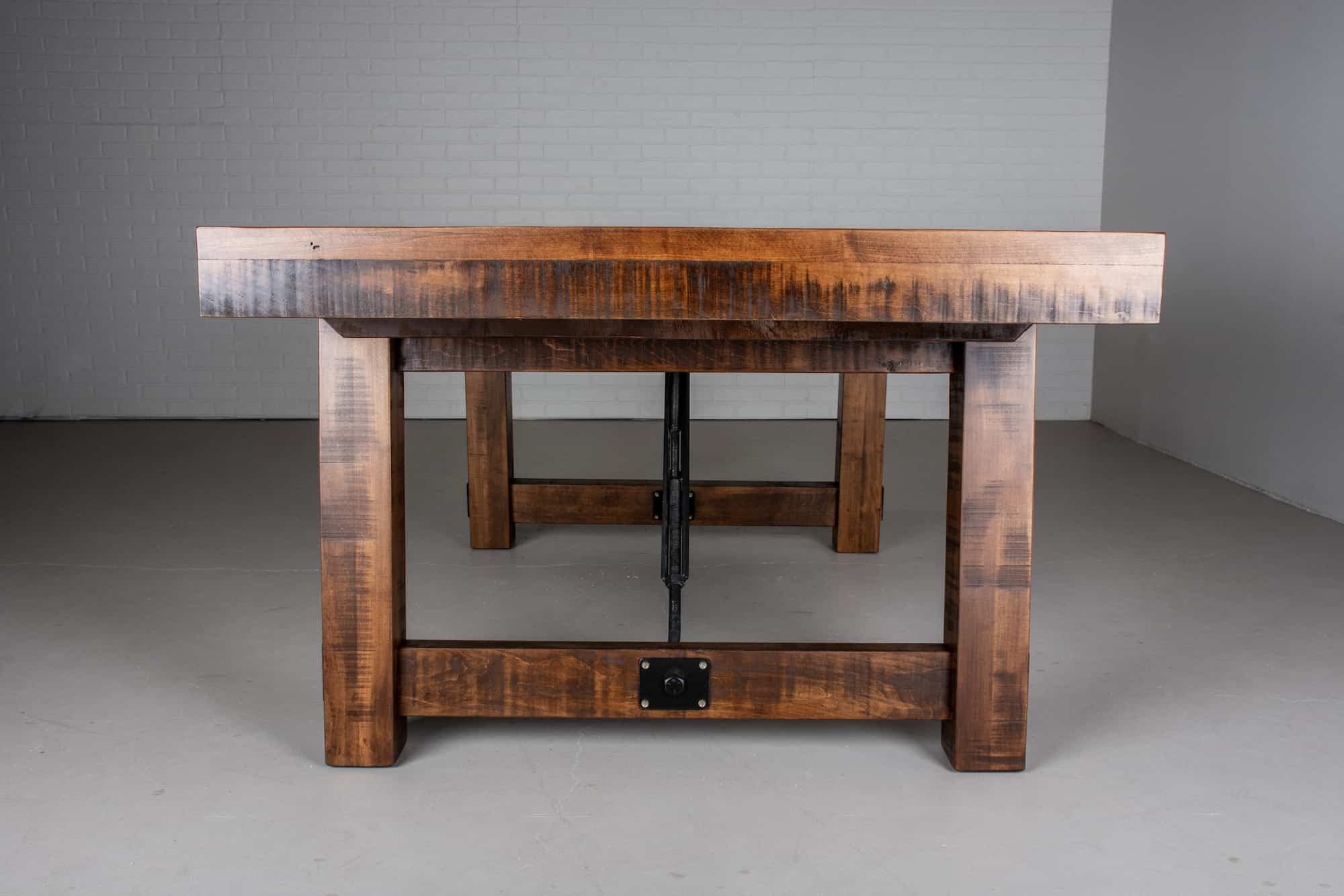 rustic maple table in cinnamon