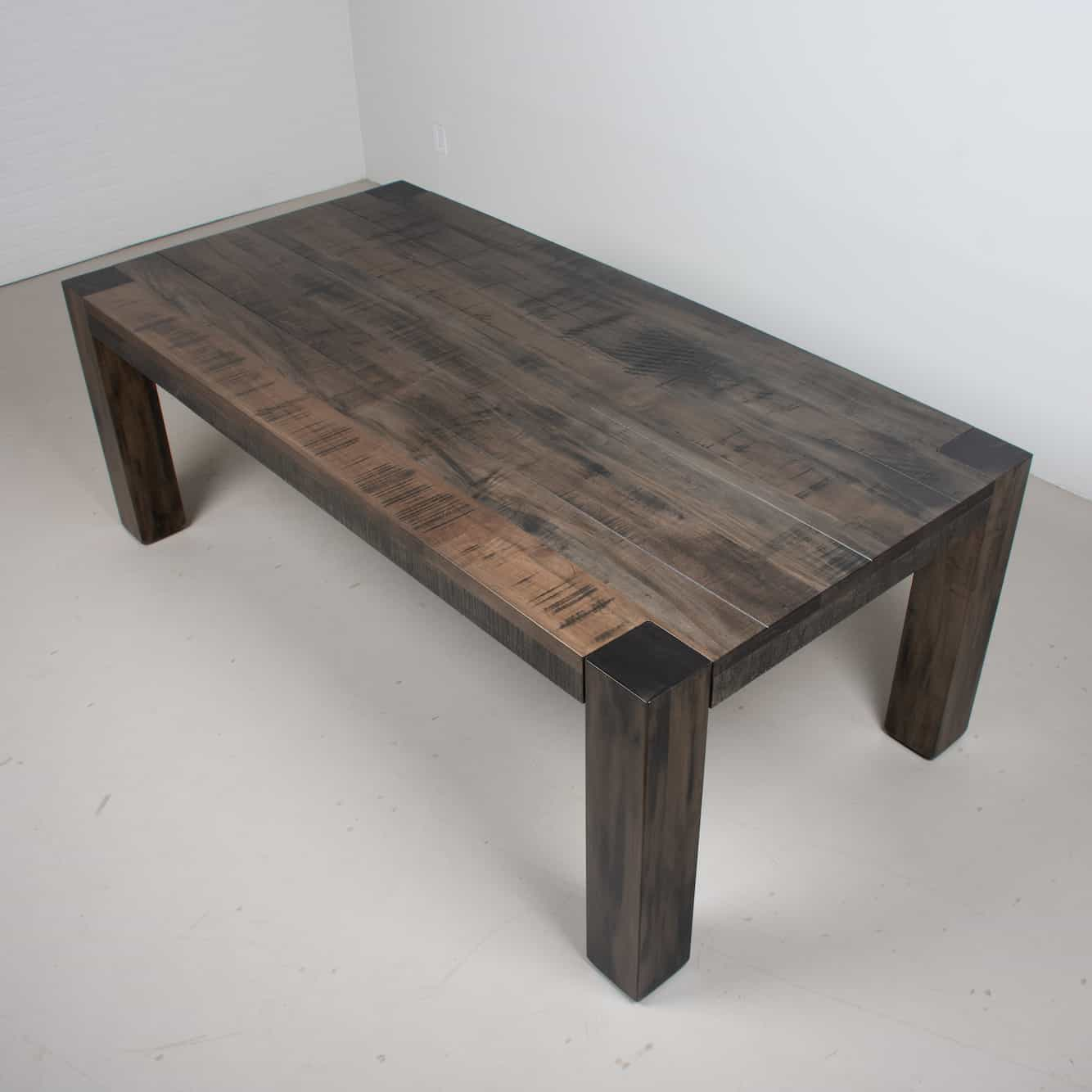 rustic maple exposed leg parsons table