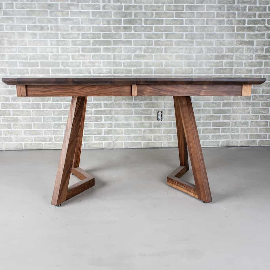 square walnut extending table