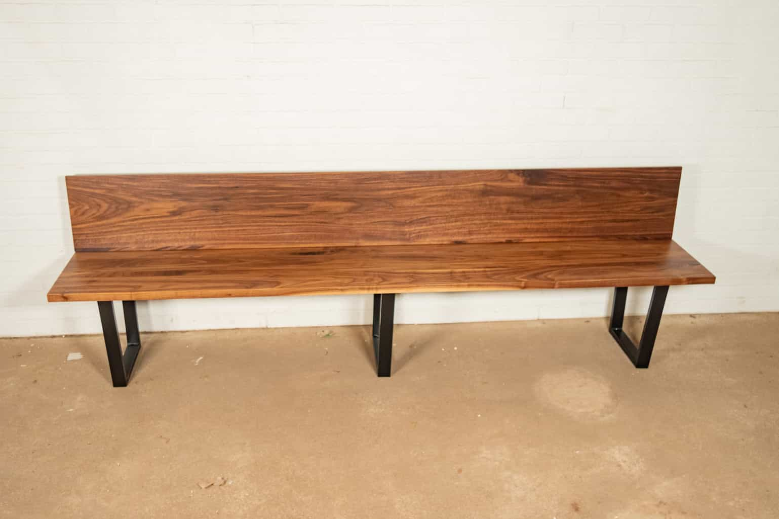 walnut bench with back rest