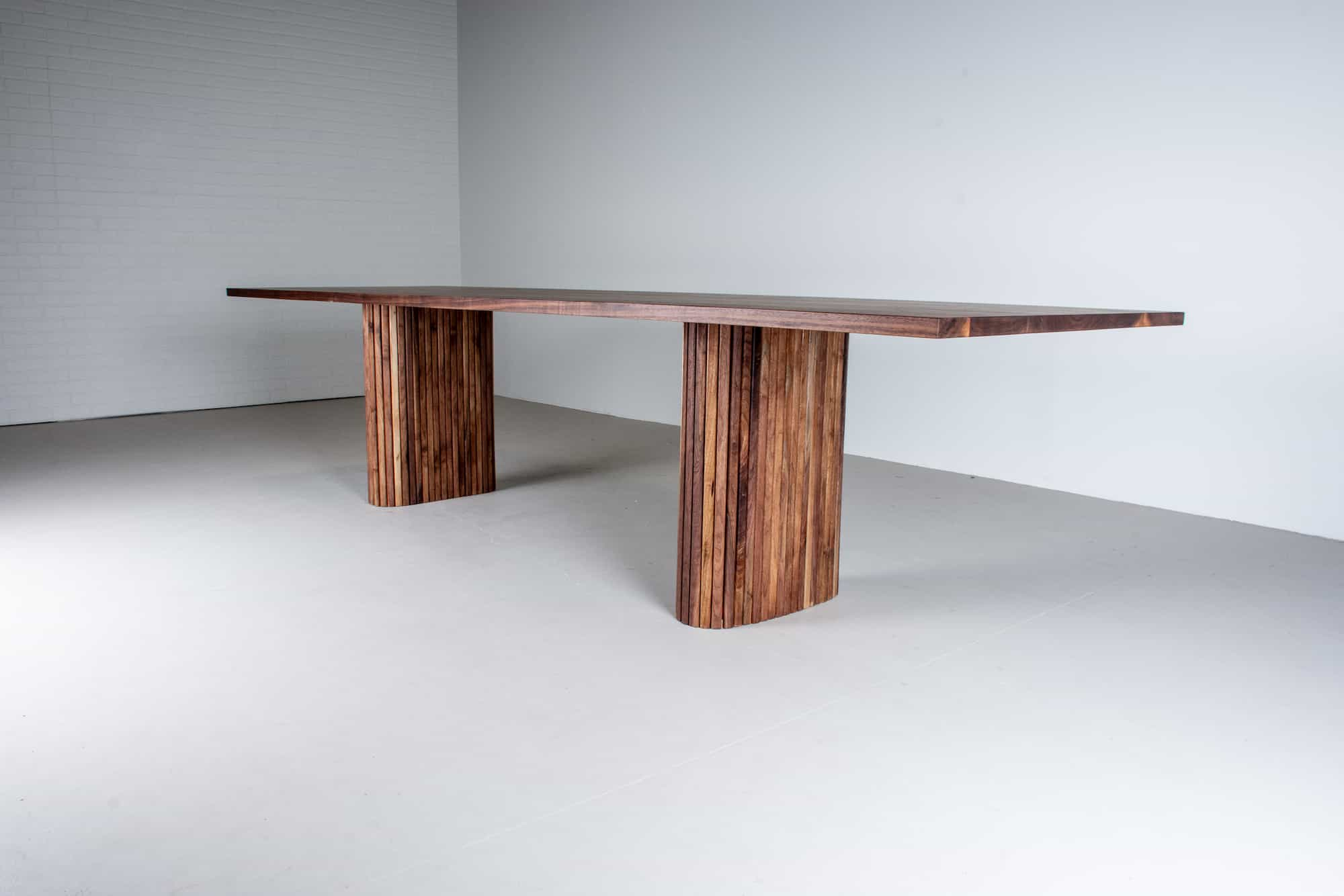 walnut dining table on como legs