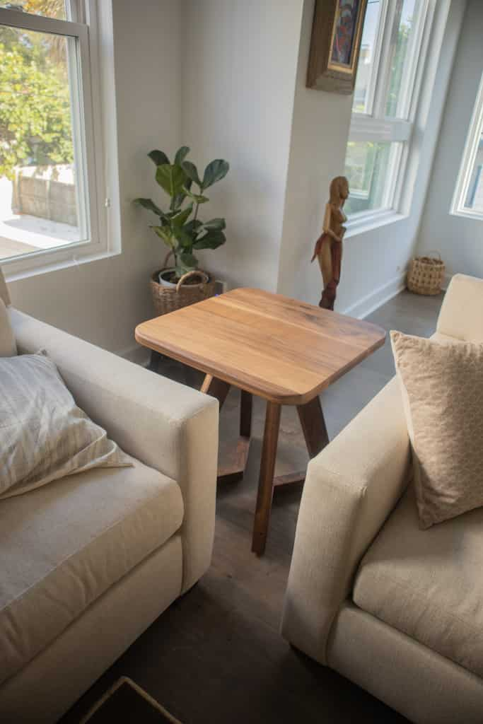 small walnut end table