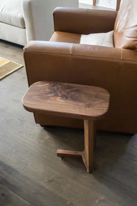 small walnut end table 