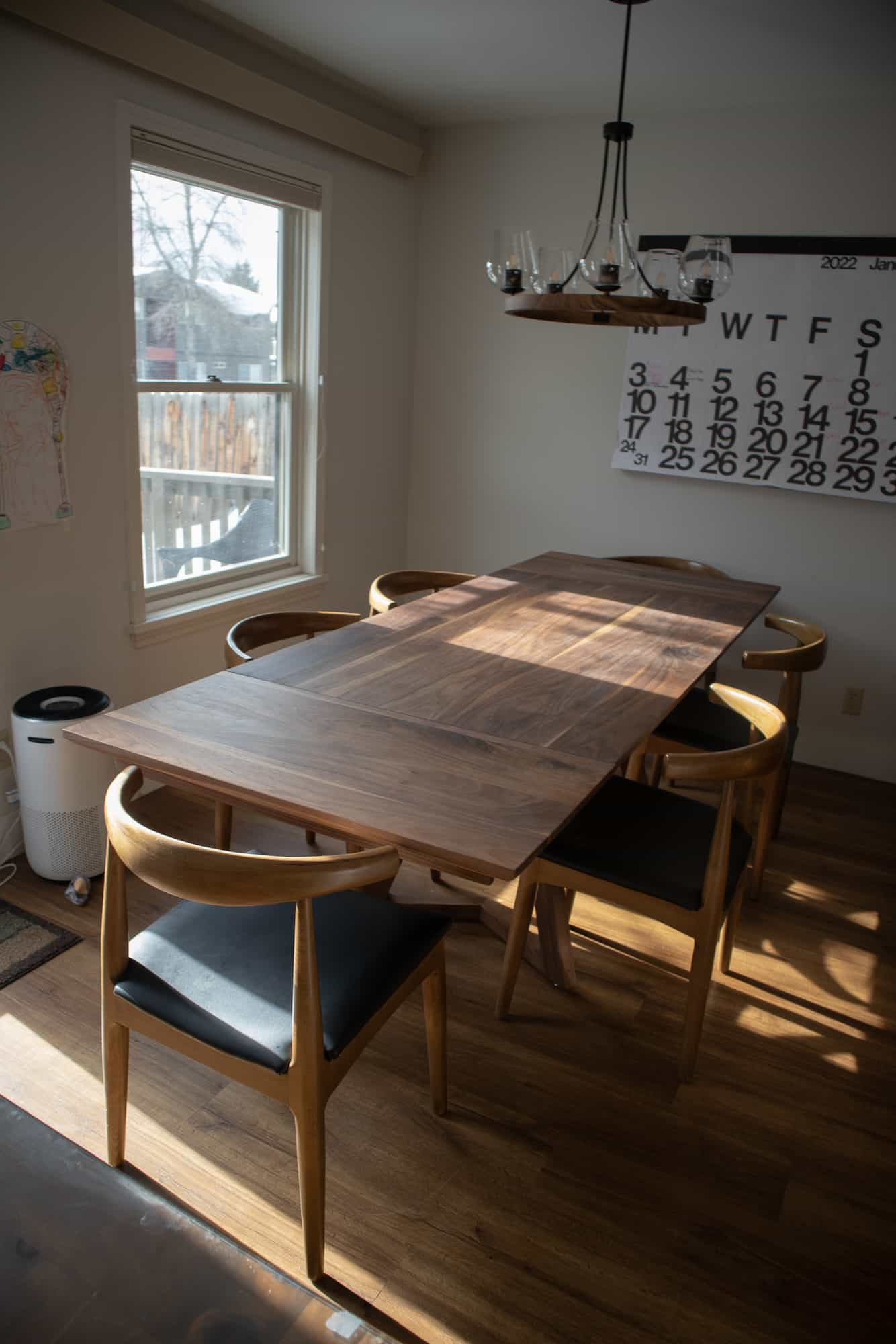 walnut extendable table