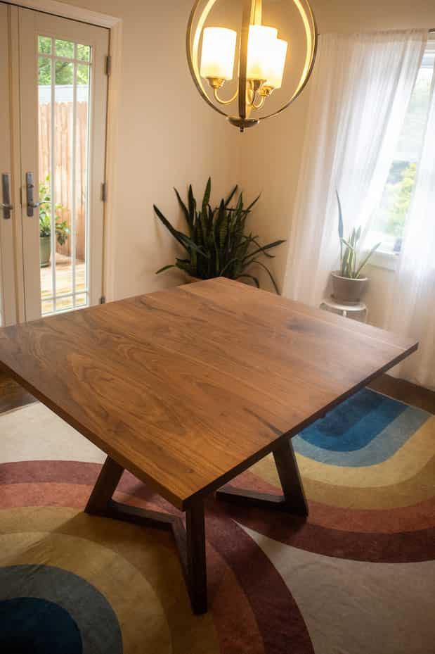 walnut square extendable table