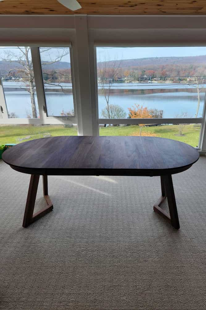 walnut oval dining table