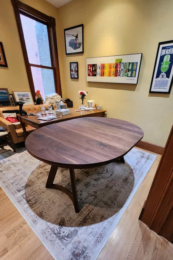 walnut oval table