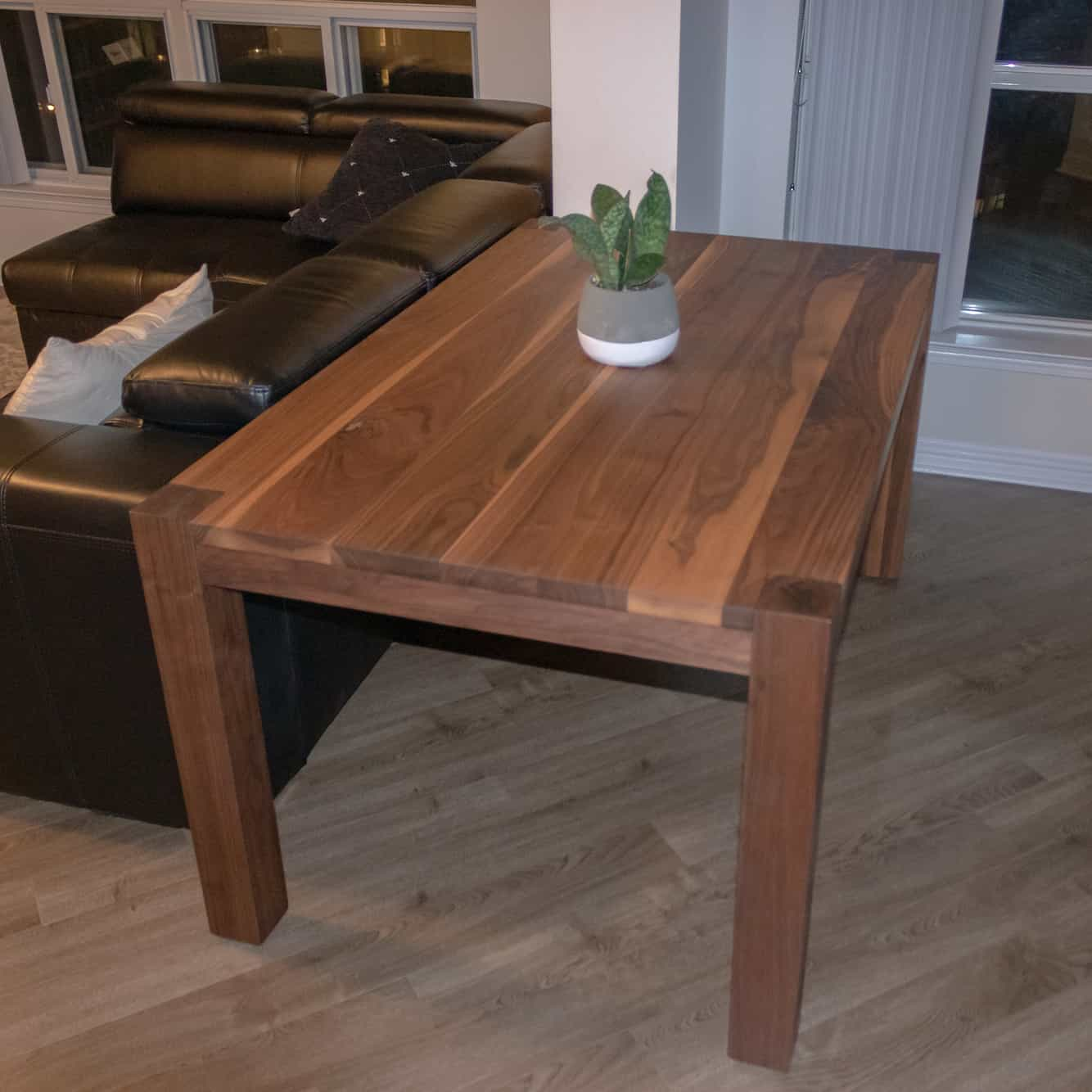 small walnut parsons table