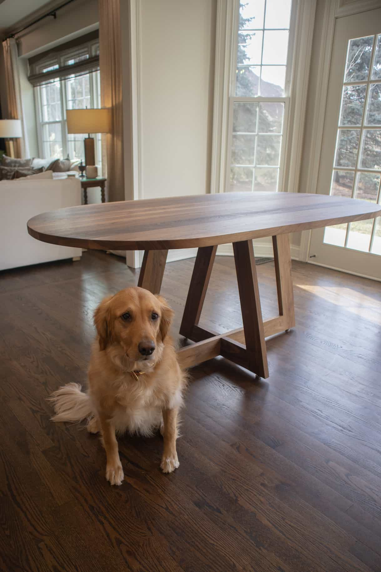 walnut pedestal table