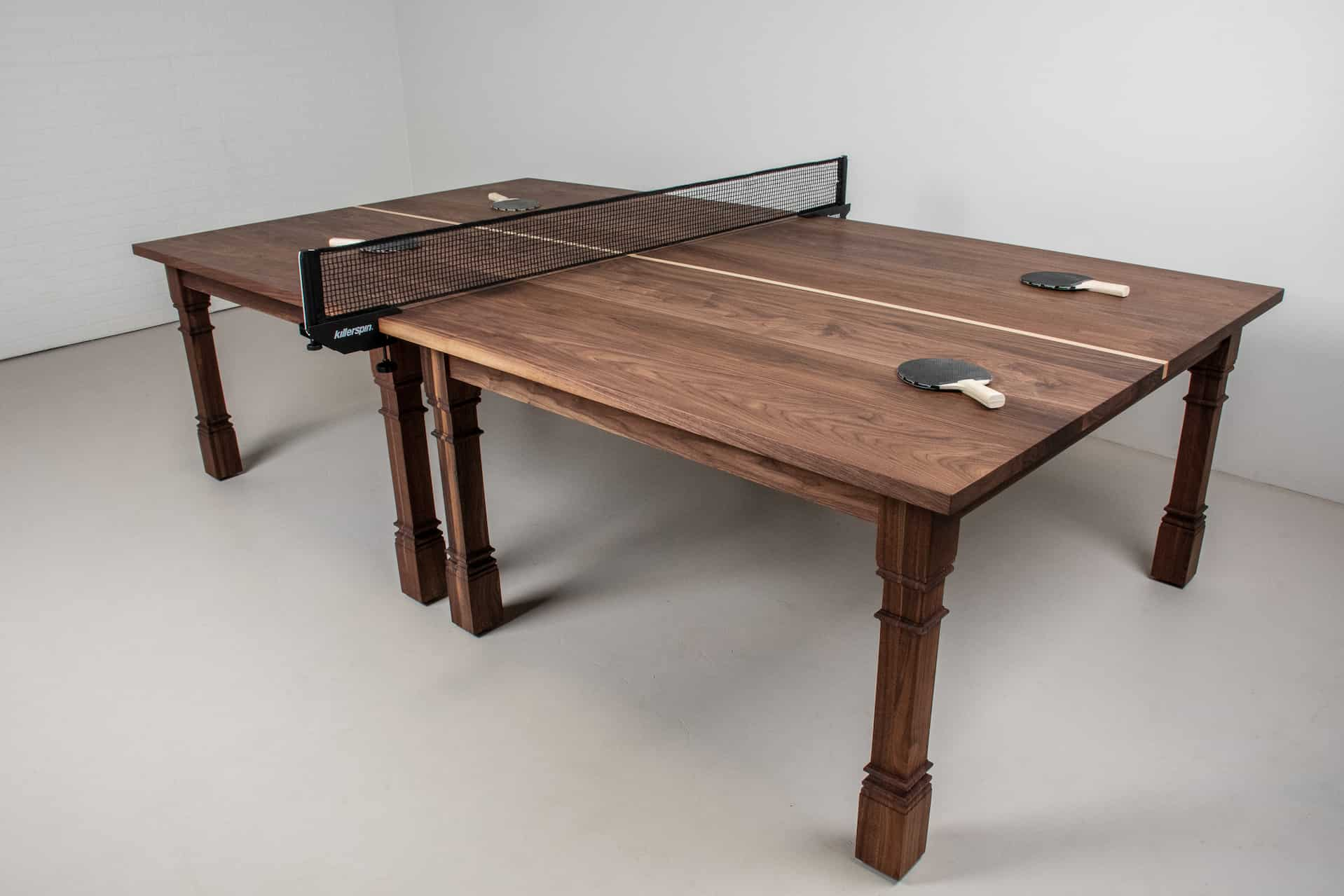 custom walnut ping pong table