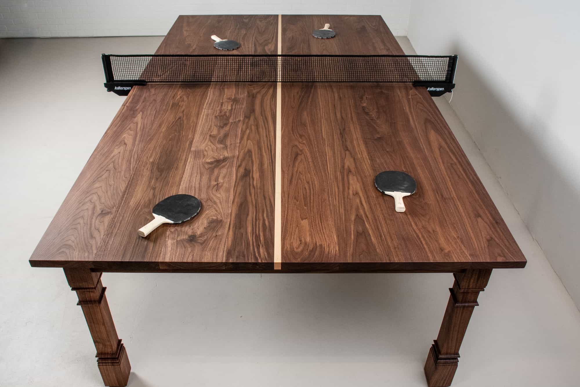 custom walnut ping pong table