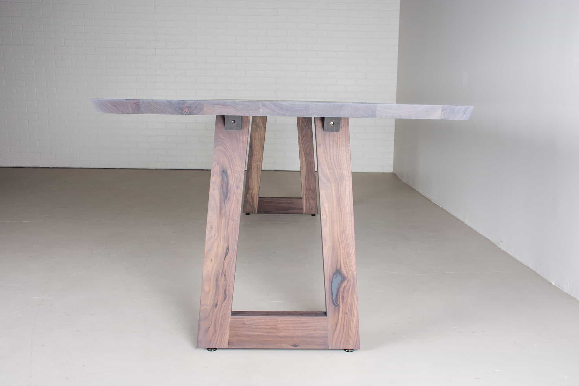 walnut table with weathered finish