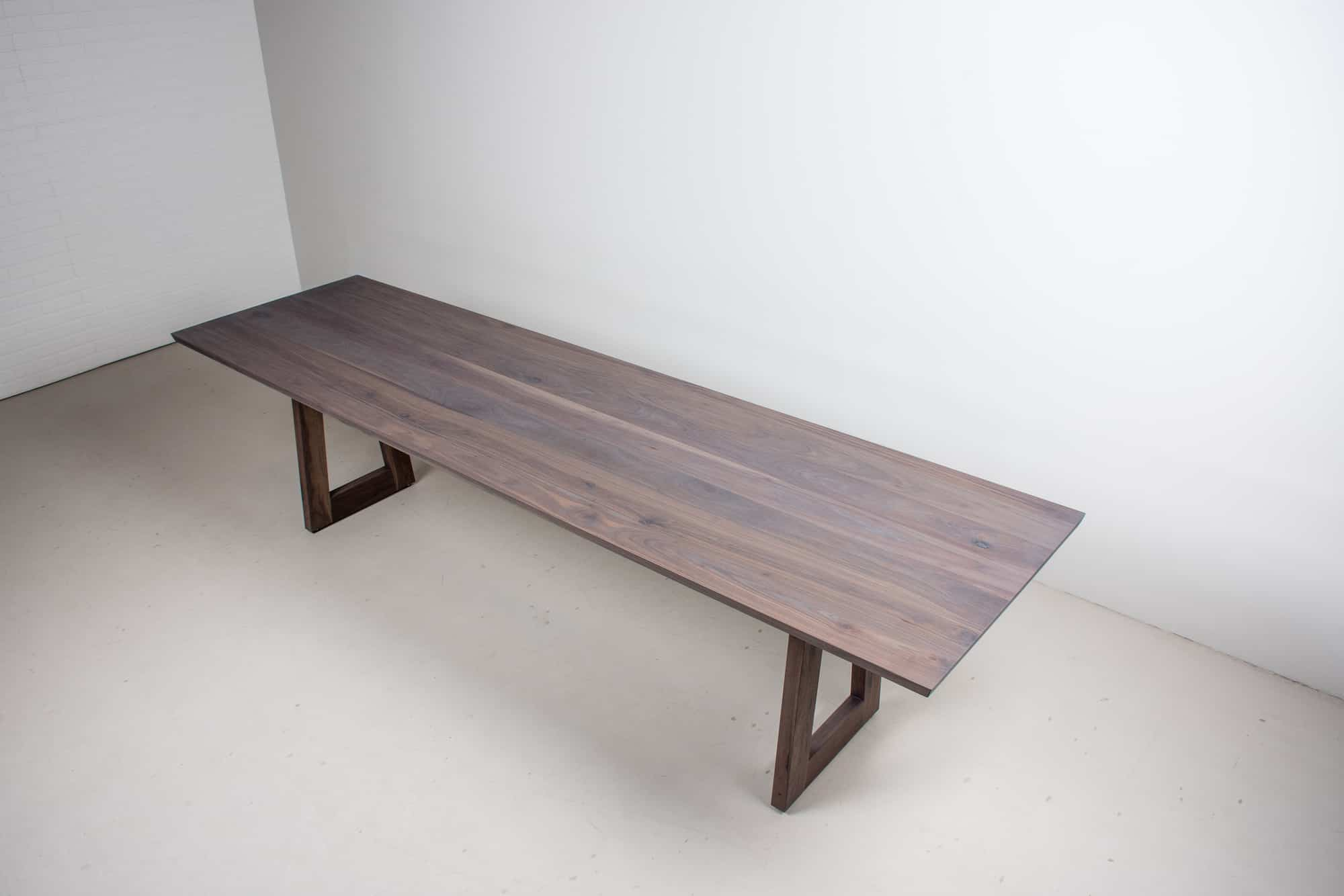 walnut table with weathered finish