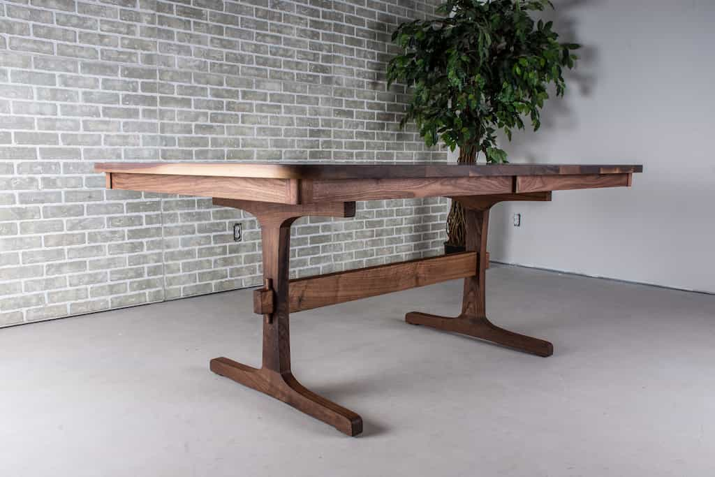 walnut trestle table