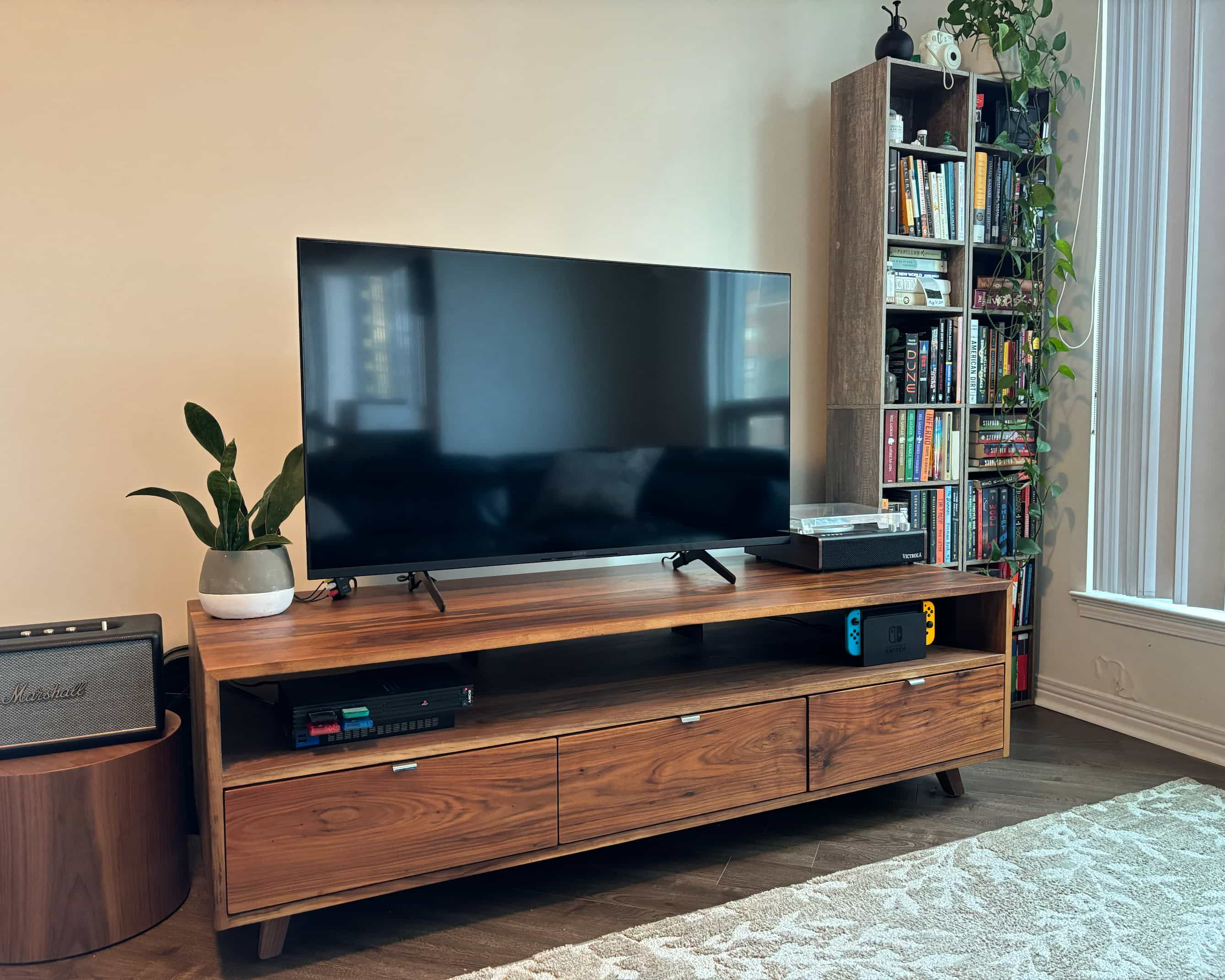 walnut tv cabinet