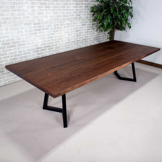 Straight Edge Walnut Table 48x108