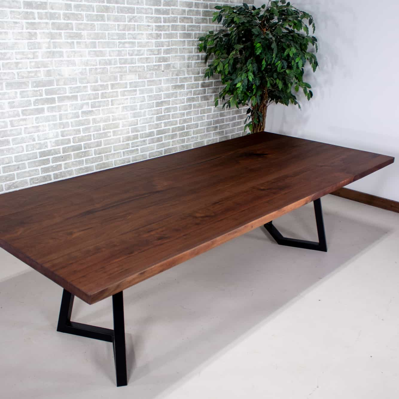 Straight Edge Walnut Table 48x108