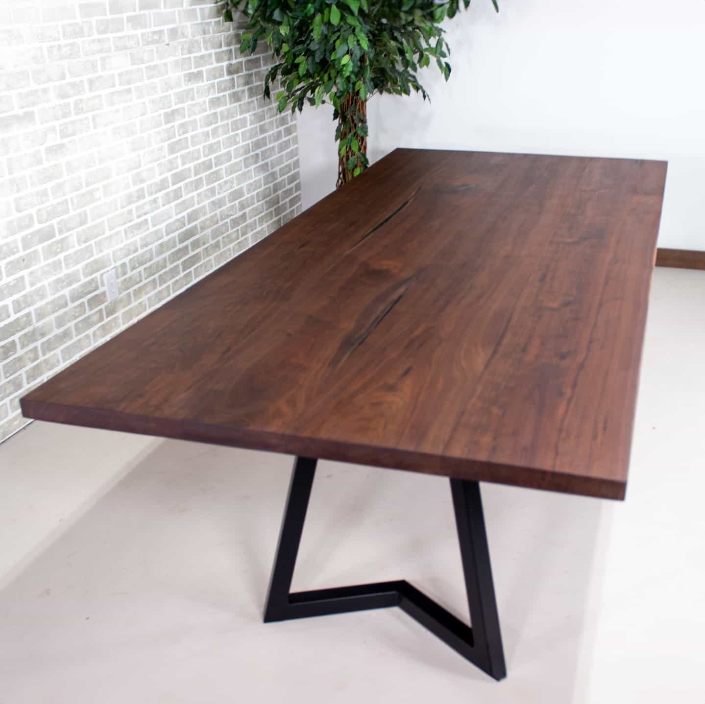 Straight Edge Walnut Table 48x108