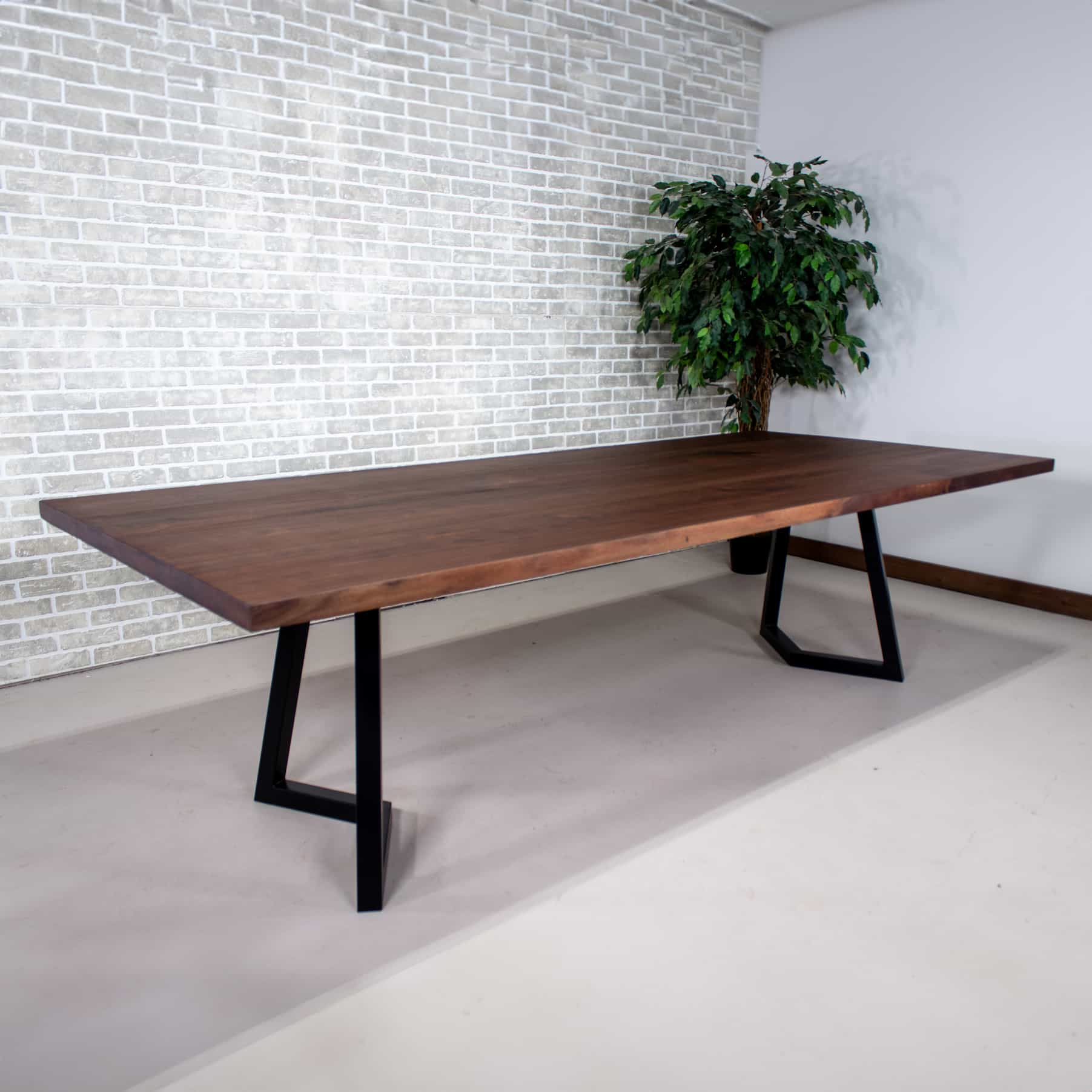 Straight Edge Walnut Table 48x108