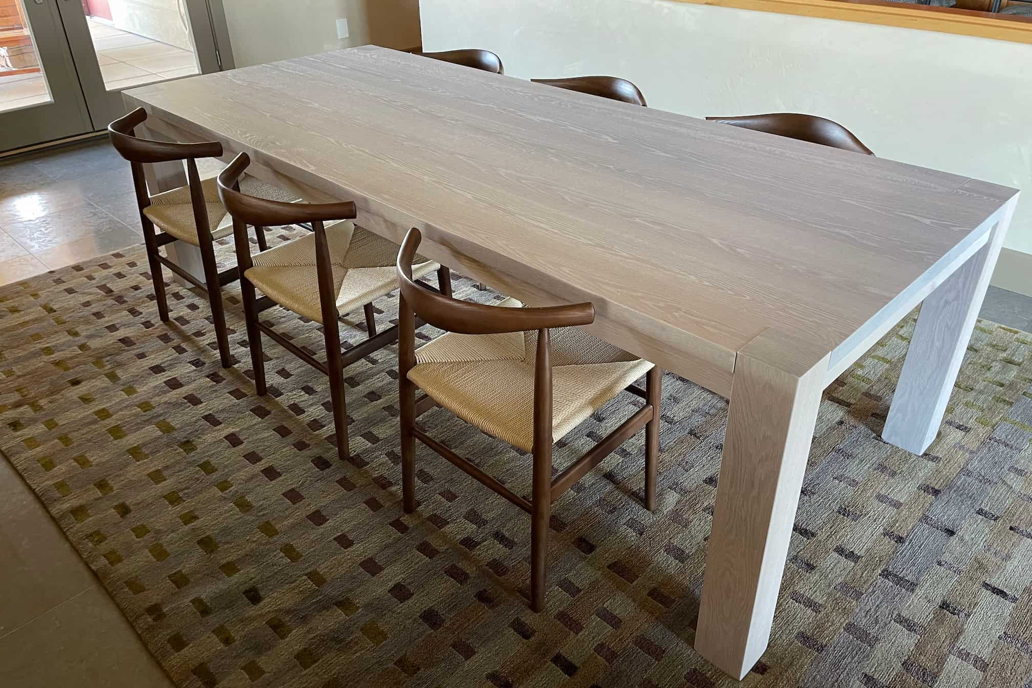 modern white parsons table