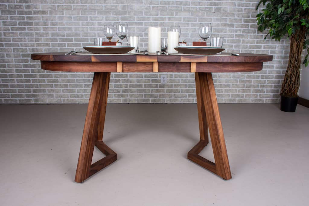 Walnut Center Extension Racetrack Dining Table