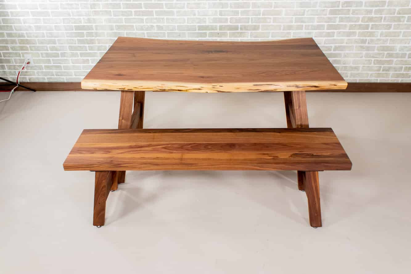 Solid wood table online and bench